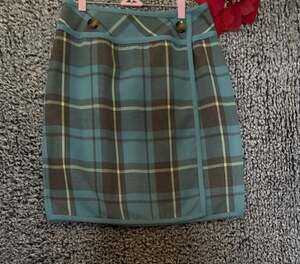 Vintage 90s, Nine, Wrap, Plaid Skirt, Made in Hong Kong, Size 10, Slate,